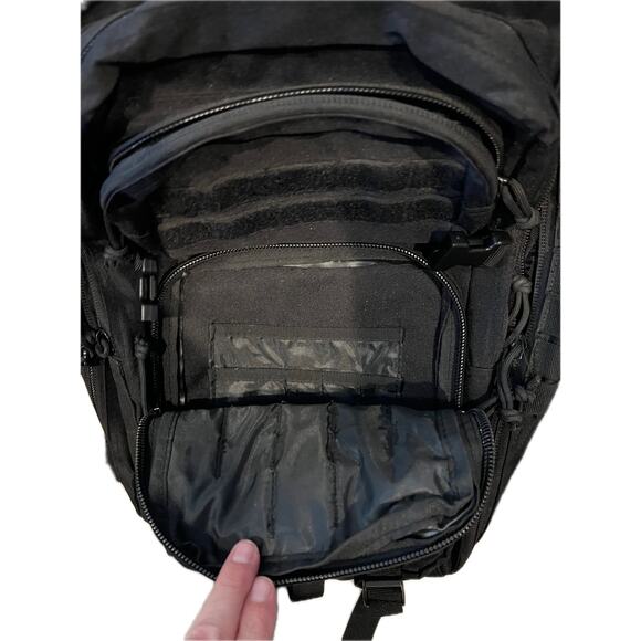 Generic Black Canvas Tactical Backpack - Picture 3 of 5